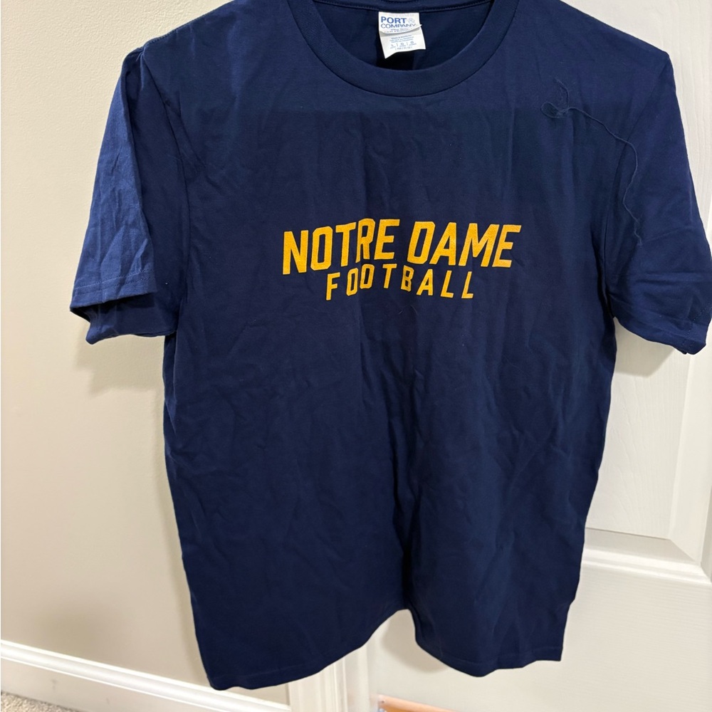 Notre Dame Football Short Sleeve Tee - Navy with Gold Logo